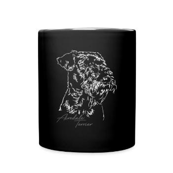 AIREDALE TERRIER chien portrait chien wilsigns - Mug uni - noir - Devant