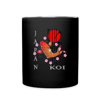 Japan Koi , Zierkarpfen,Fisch,Hobby,Geschenk - Tasse einfarbig - Schwarz - Vorne