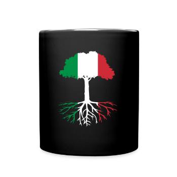 Vergiss niemals Deine Wurzeln aus Italien - Tasse einfarbig - Schwarz - Vorne