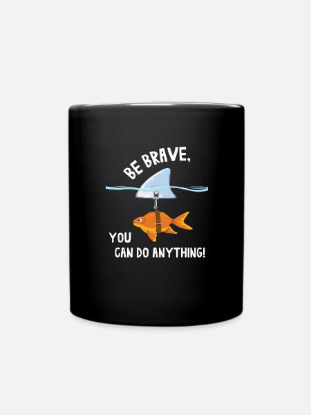 Poisson rouge courageux requin motivé - Mug uni - noir