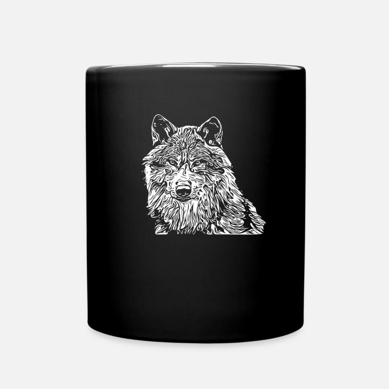 loup - Mug uni - noir