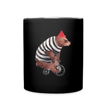 Vélo I Cycliste I Cycliste I Ours à vélo - Mug uni - noir - Devant