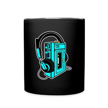 Idée de cadeau style rétro cassette Walkman - Mug uni - noir - Devant