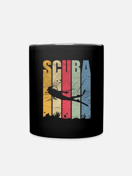 Vintage Scuba Diving for funny diver - Tasse einfarbig - Schwarz