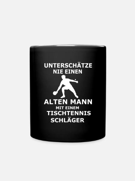 Alter Mann Tischtennis Geschenk Männer Shirt - Tasse einfarbig - Schwarz