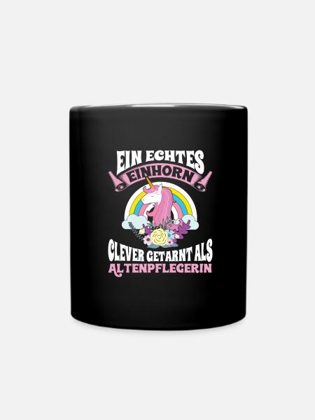 Altenpflegerin Einhorn T-Shirt Clever getarnt - Tasse einfarbig - Schwarz