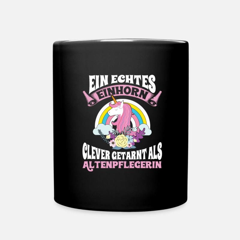 Altenpflegerin Einhorn T-Shirt Clever getarnt - Tasse einfarbig - Schwarz