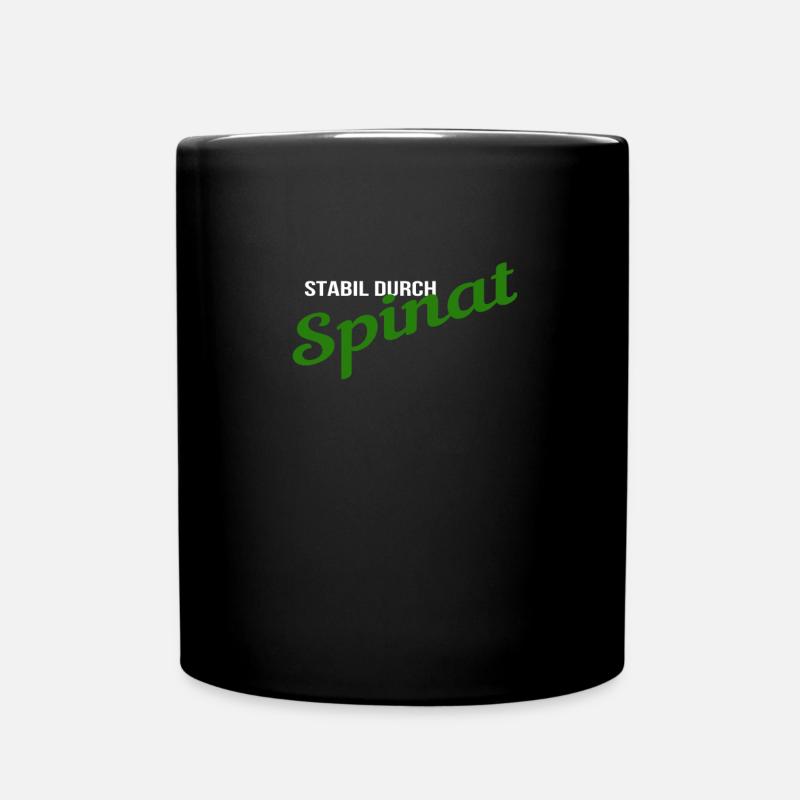 Stabil durch Spinat T-Shirt - Tasse einfarbig - Schwarz