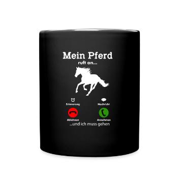 Mon cheval appelle - Mug uni - noir - Devant