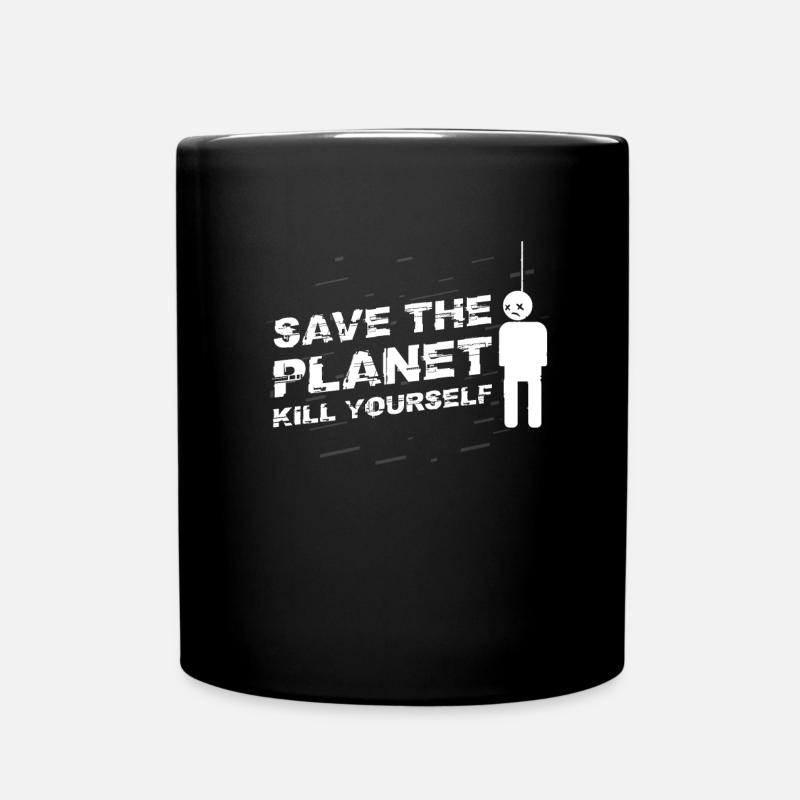 Save The Planet Kill Yourself TShirt Hangman - Tasse einfarbig - Schwarz