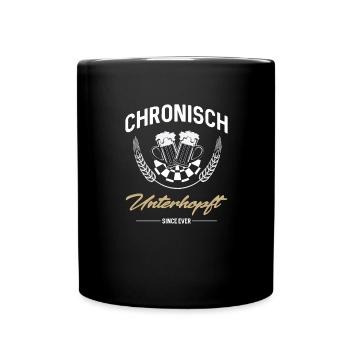 Chronically under-hopped - beer, alcohol, brewer - Full Colour Mug - black - Front