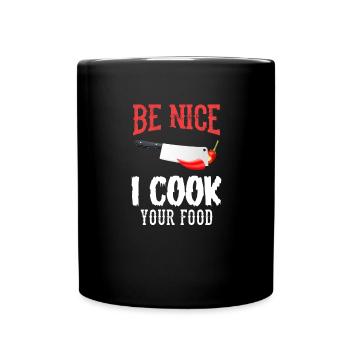 I cook your food - Koch, Köchin, Schneebesen - Tasse einfarbig - Schwarz - Vorne