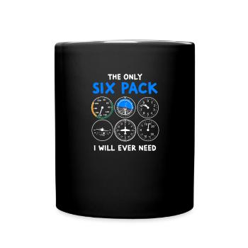 Pack de six pilotes - vol, avion, cours de pilotage - Mug uni - noir - Devant