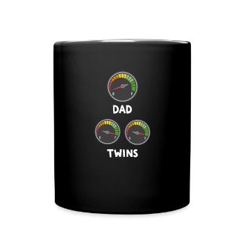 Gemini vs Dad - dad, daddy, dad, birth - Full Colour Mug - black - Front