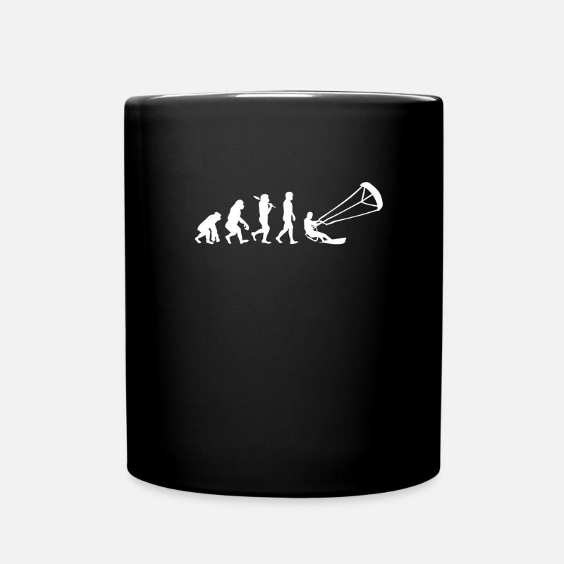 Evolution of kitesurfing - Full Colour Mug - black