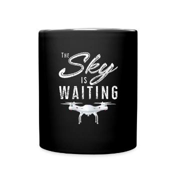 Le ciel attend - drone, quadricoptère, vol - Mug uni - noir - Devant