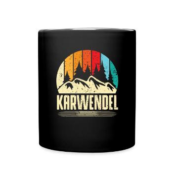 Karwendel - Bergsteigen, Wandern - Tasse einfarbig - Schwarz - Vorne
