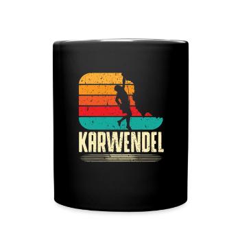 Karwendel - Bergsteigen, Wandern - Tasse einfarbig - Schwarz - Vorne