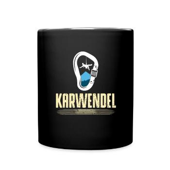Karwendel - Bergsteigen, Wandern - Tasse einfarbig - Schwarz - Vorne