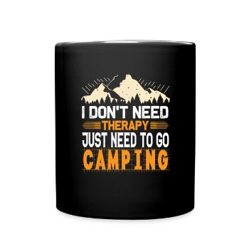 Le camping est ma thérapie - camping-car, tente - Mug uni - noir - Devant