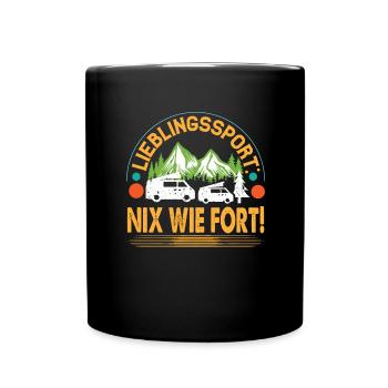 Sport préféré Nothing like fort - camping-car - Mug uni - noir - Devant