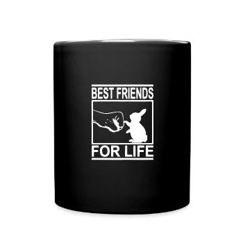 Best Friends for Life - Hase, Kaninchen - Tasse einfarbig - Schwarz - Vorne