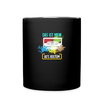 80s Kostüm - 80er Jahre, Verkleidung - Tasse einfarbig - Schwarz - Vorne