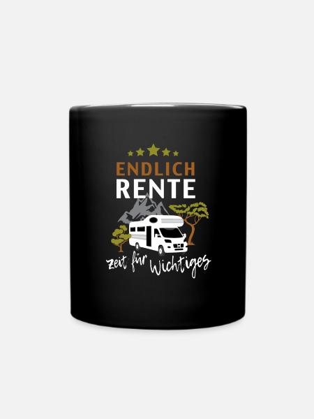 Endlich Rente Wohnmobil Camping Geschenk Shirt - Tasse einfarbig - Schwarz