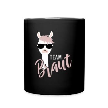 Braut Lama JGA Hochzeit Team Gruppenshirt 2 - Tasse einfarbig - Schwarz - Vorne