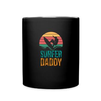 Surfer daddy - surfing, father, dad - Full Colour Mug - black - Front
