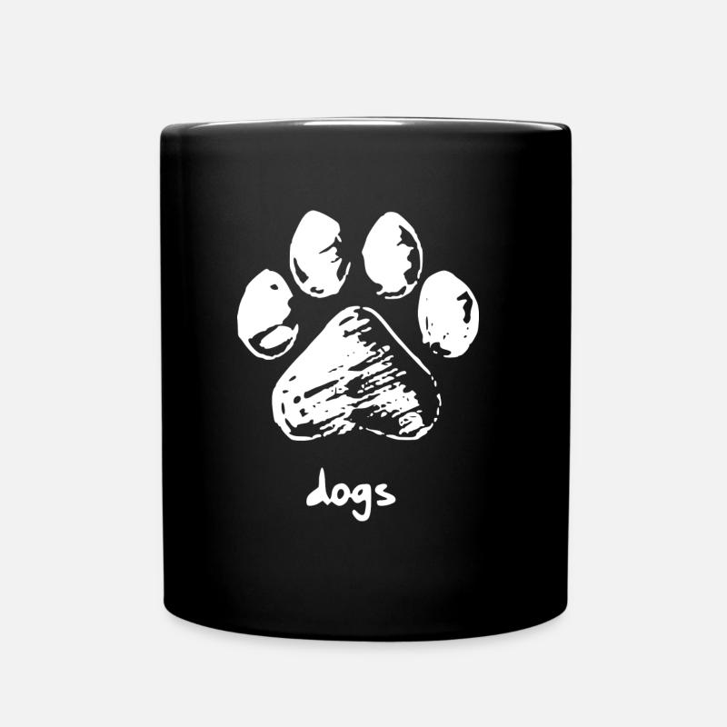 Hundepfote - Dogs - Tasse einfarbig - Schwarz