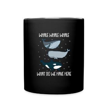 Wale Pottwal Killerwal Blauwal - Tasse einfarbig - Schwarz - Vorne