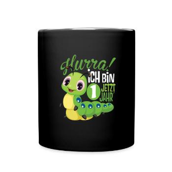 1 birthday children caterpillar - Full Colour Mug - black - Front