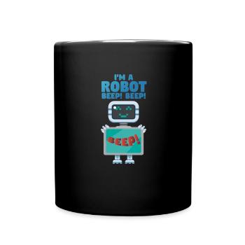 Im a robot beep - Roboter Computer - Tasse einfarbig - Schwarz - Vorne