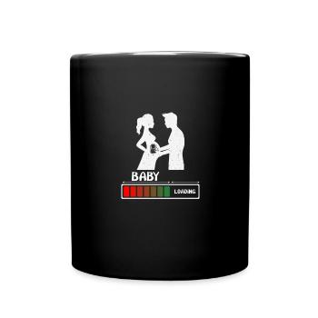 Baby loading - Geburt Daddy Papa - Tasse einfarbig - Schwarz - Vorne