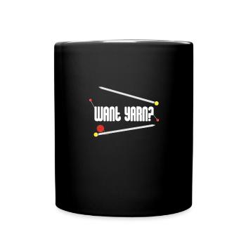Want yarn - sewing wool sheep - Full Colour Mug - black - Front