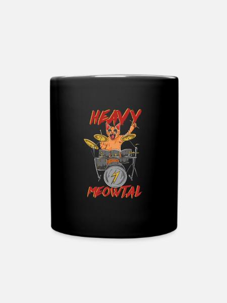 Heavy Meowtal - Chat de métal lourd - Mug uni - noir