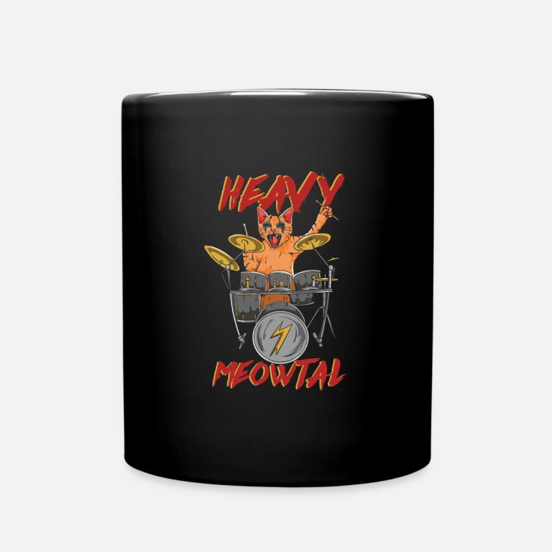 Heavy Meowtal - Chat de métal lourd - Mug uni - noir
