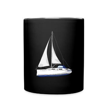 Segelboot - Tasse einfarbig - Schwarz - Vorne