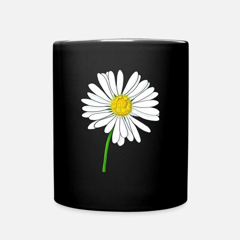 Gänseblümchen Blume - Tasse einfarbig - Schwarz