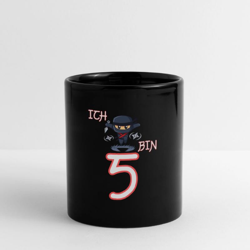 Ich bin 5 Ninja Geburtstag 5.Geburtstag Tasse einfarbig