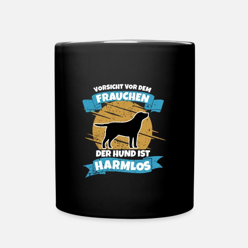 Hunde Spruch Frauchen Hundebesitzerin - Tasse einfarbig - Schwarz