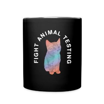 Fight animal testing I Tierversuche - Tasse einfarbig - Schwarz - Vorne