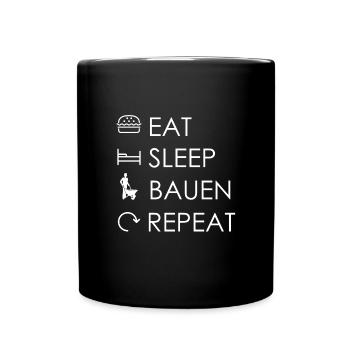 Manger dormir Construire Répéter - Mug uni - noir - Devant