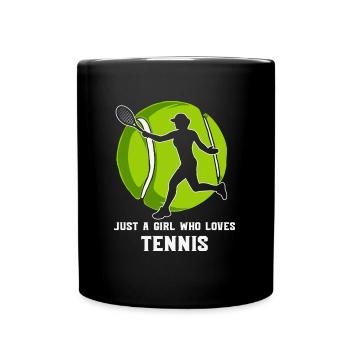 Juste une fille qui aime le tennis - Mug uni - noir - Devant