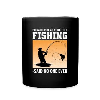 Pêcheur Amateur de poissons Pêcheurs Humour drôle - Mug uni - noir - Devant