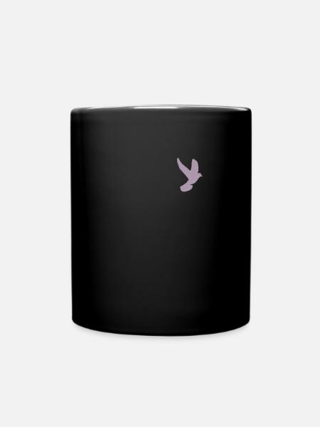 Rosa Taube Pocket Friedenstaube - Tasse einfarbig - Schwarz