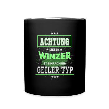 Winzer, einfach nur ein geiler Typ - Tasse einfarbig - Schwarz - Vorne