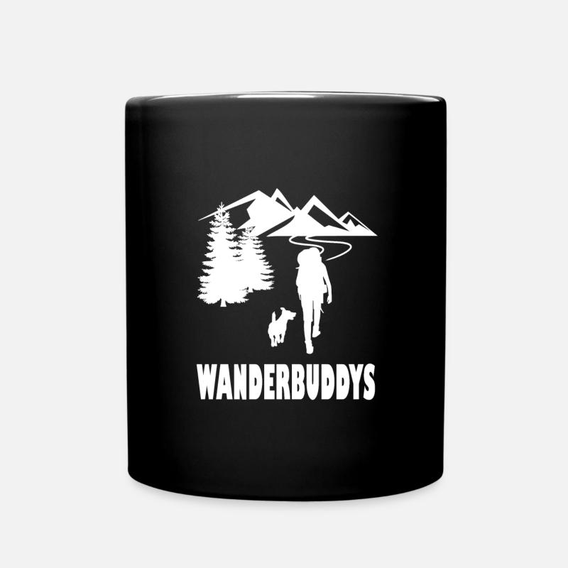 Berge Wandern Hund Bergsteiger design - Tasse einfarbig - Schwarz