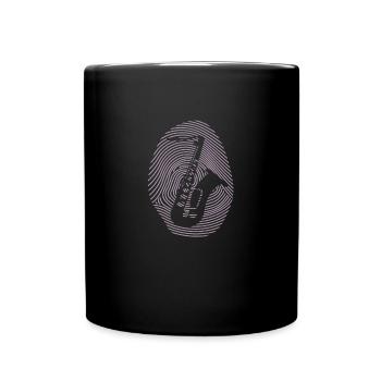 Saxofon Design - Tasse einfarbig - Schwarz - Vorne